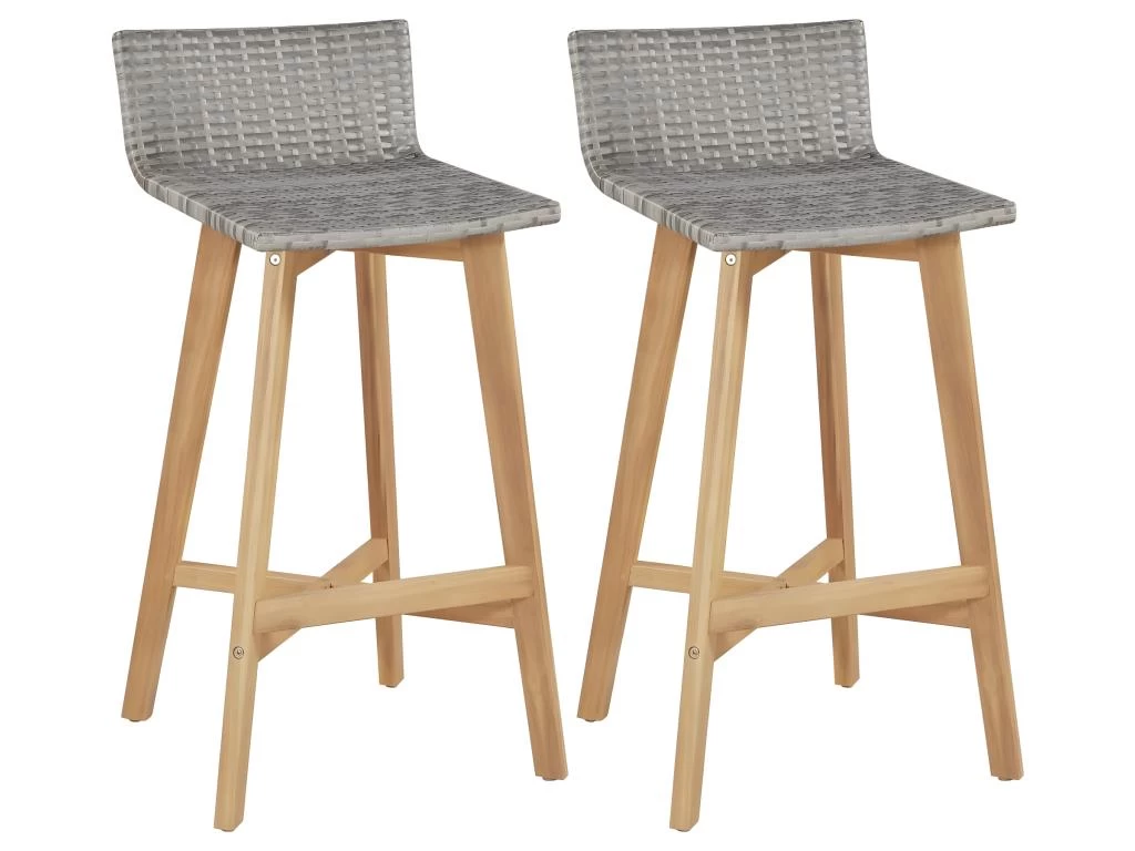 Tabourets De Bar Lot De 2 Bois D'acacia Solide 3 Tabourets De Bar Lot De 2 Bois D'acacia Solide