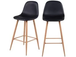 Chaise De Bar Rodrik Noire 73 Cm (lot De 2)