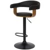 Chaise De Bar Noire Harold Avec Accoudoirs 62/84 Cm