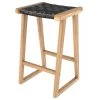 Tabouret De Bar Mi-hauteur Yuma En Teck Et Cuir Tressé Noir -Vous savez quand c'est un magasin de meubles. tabouret haut 22350453