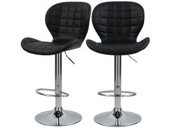 Chaise De Bar Noire Mazzia 53/74 Cm (lot De 2)