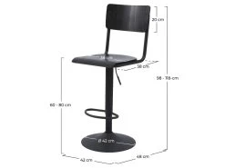 Chaise De Bar Clem Noire Réglable 60/80 Cm (lot De 2) 11 Chaise De Bar Clem Noire Réglable 60/80 Cm (lot De 2) -Vous savez quand c'est un magasin de meubles. tabouret haut 22352135