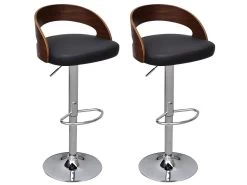 Tabourets De Bar Lot De 2 Bois Courbé