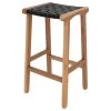 Tabouret De Bar Mi-hauteur Kuna En Cuir Tressé Noir 68 Cm -Vous savez quand c'est un magasin de meubles. tabouret haut 22679109