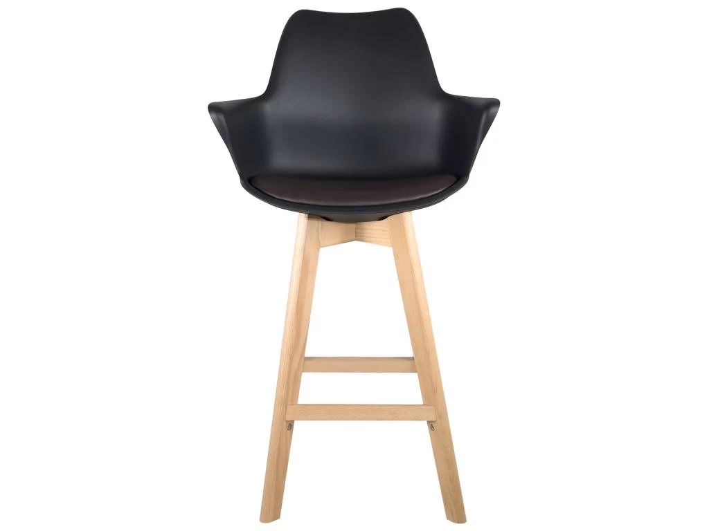 Lot De 2 Chaises De Bar Scandinaves MOTA (Noir-marron Foncé) 4 Lot De 2 Chaises De Bar Scandinaves MOTA (Noir-marron Foncé) – Image 2