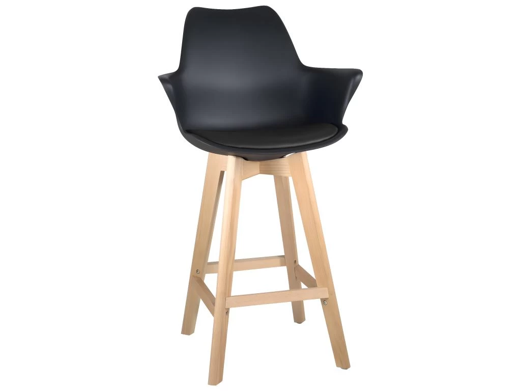 Lot De 2 Chaises De Bar Scandinaves MOTA (Noir) 5 Lot De 2 Chaises De Bar Scandinaves MOTA (Noir) – Image 3