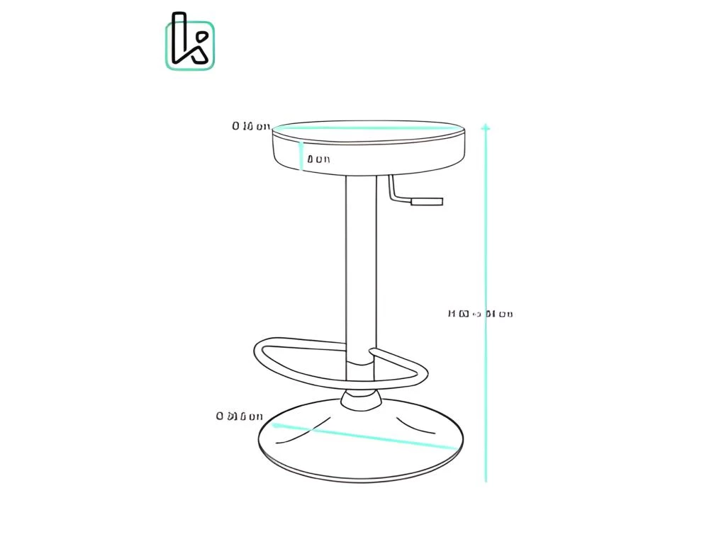 KAYELLES Lot De 2 Tabourets Bar Rond Réglable En Hauteur YO (Gris) 6 KAYELLES Lot De 2 Tabourets Bar Rond Réglable En Hauteur YO (Gris) – Image 4