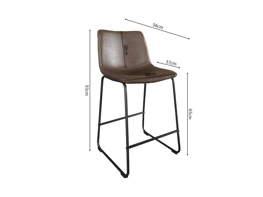 Chaise De Comptoir MANCO PU Brun Foncé, Dimensions : H93 X L48 X P56 Cm, Idéal Pour Votre Cuisine/comptoir 5 Chaise De Comptoir MANCO PU Brun Foncé, Dimensions : H93 X L48 X P56 Cm, Idéal Pour Votre Cuisine/comptoir – Image 3