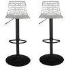Lot De 2 Tabourets De Bar CLARK - Polycarbonate - Transparent - Base Noire -Vous savez quand c'est un magasin de meubles. tabouret 348915