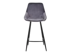 Lot De 2 Tabourets De Bar - Velours - Gris - MASURIE -Vous savez quand c'est un magasin de meubles. tabouret 349377
