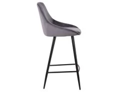 Lot De 2 Tabourets De Bar - Velours - Gris - MASURIE -Vous savez quand c'est un magasin de meubles. tabouret 349381