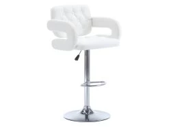 Lot De 2 Tabourets De Bar CONAN - Simili - Hauteur Ajustable - Blanc -Vous savez quand c'est un magasin de meubles. tabouret 353479