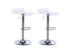 Lot De 2 Tabourets De Bar OLIVER - Acrylique - Transparent