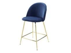 Lot De 2 Tabourets De Bar - Velours Et Métal Doré - Bleu - MELBOURNE -Vous savez quand c'est un magasin de meubles. tabouret 404283