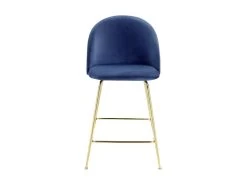 Lot De 2 Tabourets De Bar - Velours Et Métal Doré - Bleu - MELBOURNE -Vous savez quand c'est un magasin de meubles. tabouret 404285
