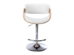 Lot De 2 Tabourets De Bar JELSA - Simili Et Métal Chromé - Chêne Et Blanc -Vous savez quand c'est un magasin de meubles. tabouret 449151