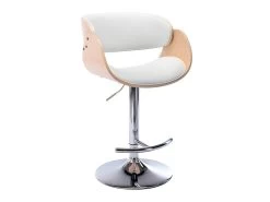 Lot De 2 Tabourets De Bar JELSA - Simili Et Métal Chromé - Chêne Et Blanc -Vous savez quand c'est un magasin de meubles. tabouret 449155
