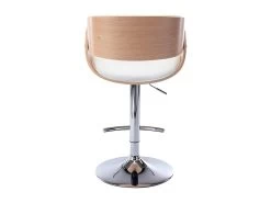 Lot De 2 Tabourets De Bar JELSA - Simili Et Métal Chromé - Chêne Et Blanc -Vous savez quand c'est un magasin de meubles. tabouret 449161
