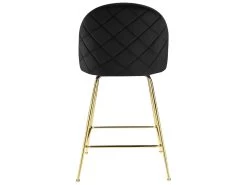Lot De 2 Tabourets De Bar - Velours Et Métal Doré - Noir - MELBOURNE -Vous savez quand c'est un magasin de meubles. tabouret 452507
