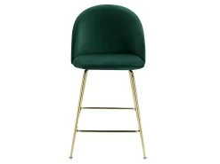 Lot De 2 Tabourets De Bar - Velours Et Métal Doré - Vert - MELBOURNE -Vous savez quand c'est un magasin de meubles. tabouret 452521